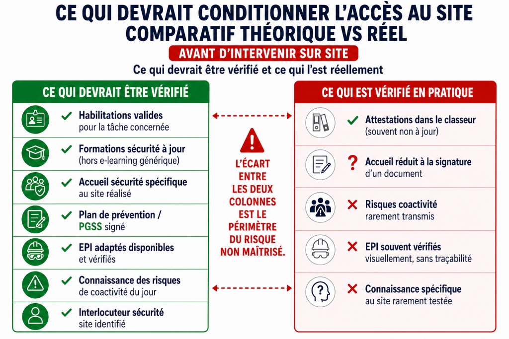 Checklist sécurité avant accès des sous-traitants sur site industriel